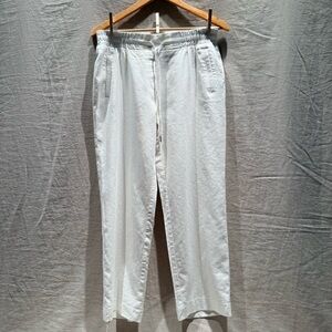 Jones New York White Linen Blend Wide-Leg Pants | Lined